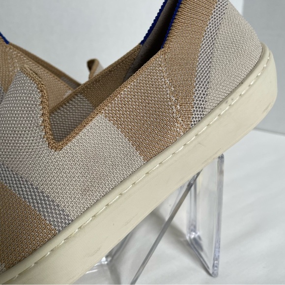 Rothy’s The Sneaker Birch Neutral Stripe Shoes Size 7.5 - Picture 4 of 13